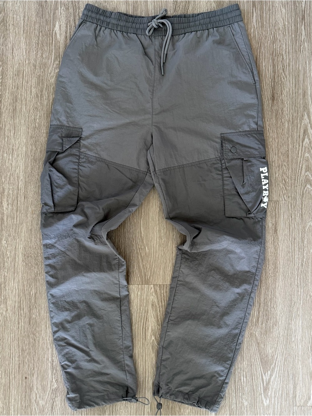 PLAYBOY by Pacsun gray nylon joggers sz L